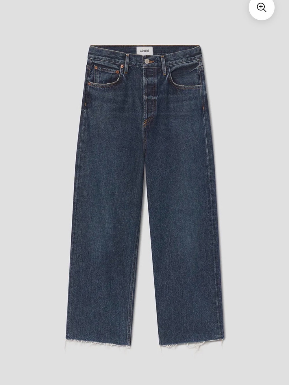 Agolde Raw Hem Wide-Leg Dark Indigo Jeans